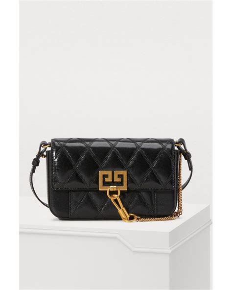 givenchy mini pocket bag diamond quilted leather black|Givenchy Black Mini Pocket Bag In Diamond Quilted Leather.